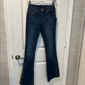 NWT! True Religion Women's Becca Mid Rise Dark Blue Boot Cut Jeans, Size 26